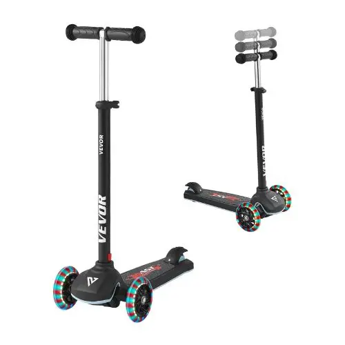 3-Wheel Kick Scooter For Kids 3+ Light-Up Wheels Adjustable Handlebar Anti-Slip Deck Lightweight Aluminum Frame 1
