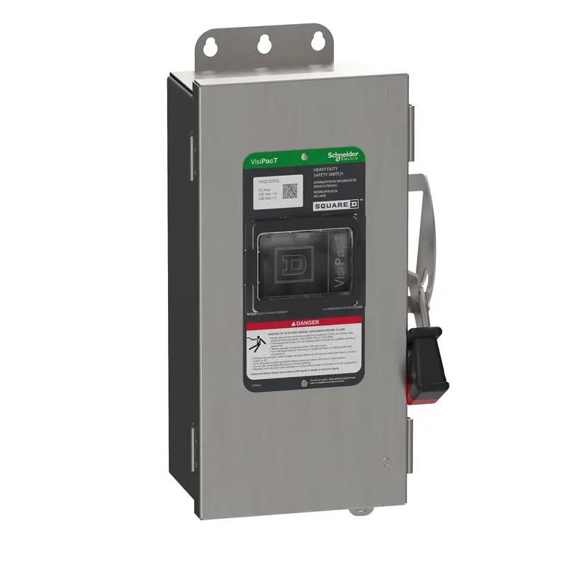 30A 240Vac 250Vdc 2 Pole Single Steel Heavy Duty Safety Switch Vh221dsgl 1