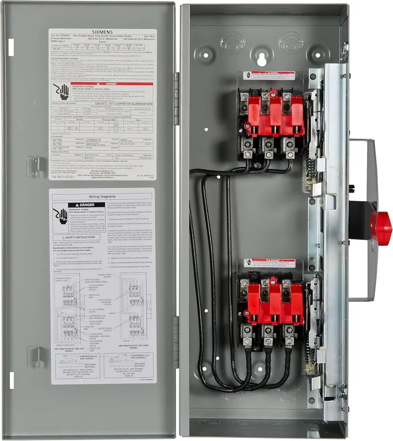 30A 600Vac 250Vdc 3 Pole Double Throw Heavy Duty Safety Switch Dtnf361 1