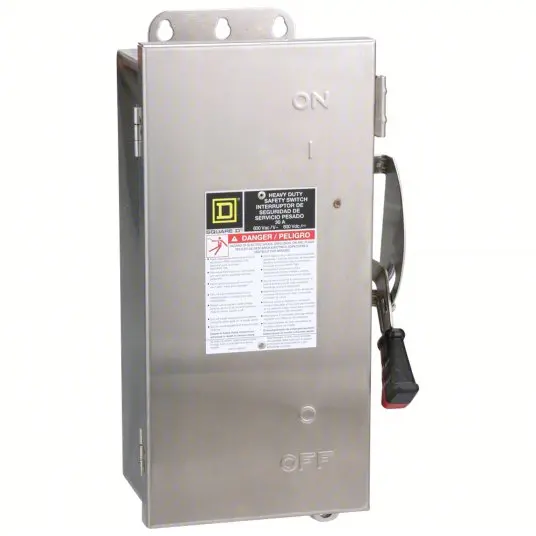 30A 600Vac 3Pst Fusible Heavy Duty Safety Switch H361nds 1