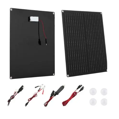 30W 12V Solar Battery Charger Maintainer, Mono Solar Panel Trickle Battery Charger 1