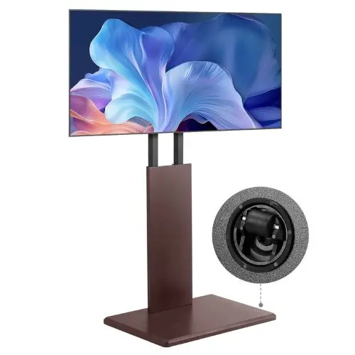 32-70" Universal Tv Stand Swivel And Height Adjustable Tv Mount For Home And Office Hidden Wheels 1
