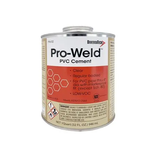 32 Oz Clear Pvc Solvent Cement With Brush Clear Pw-32 1