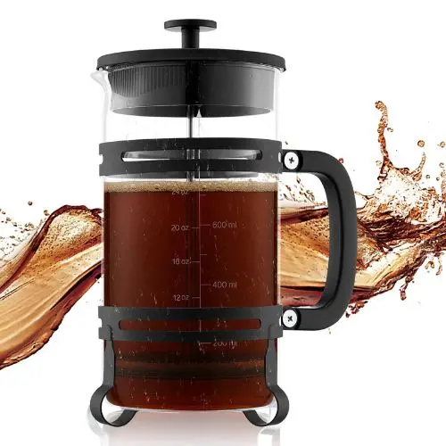 34 Oz Borosilicate Glass French Press Coffee Maker (Silver) 1