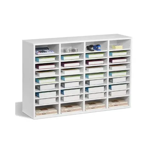 36 Compartment Desk Literature Organizer File & Mail Sorter – (White) 1