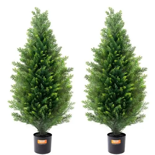 36 Inch Topiary Tree Faux Plant Uv Decor Indoor And Outdoor Artificial Cedar Sm-Bs-90 (Pack Of 3) 1