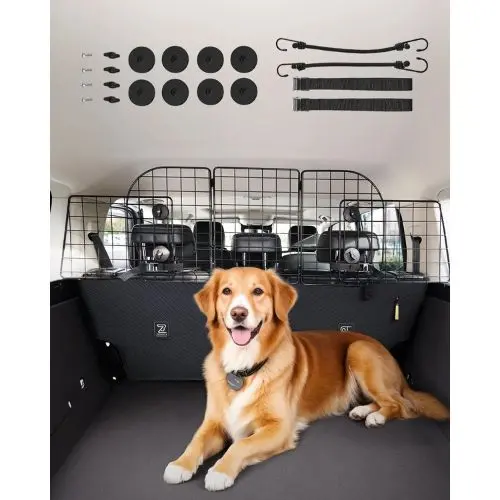 38 X16 Inch Metal Adjustable Vehicle Pet Barrier Universal-Fit Car Divider For Car Szjjzw02x 1