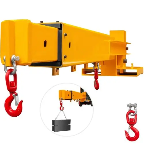 3T Capacity Forklift Mobile Crane Attachment 2 Hooks 1