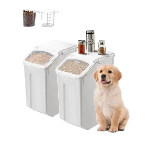 4.5Gal/20L X 2 Ingredient Storage Containe For  Kitchen Flour Bin F-8909X2( 2 Pcs) 1