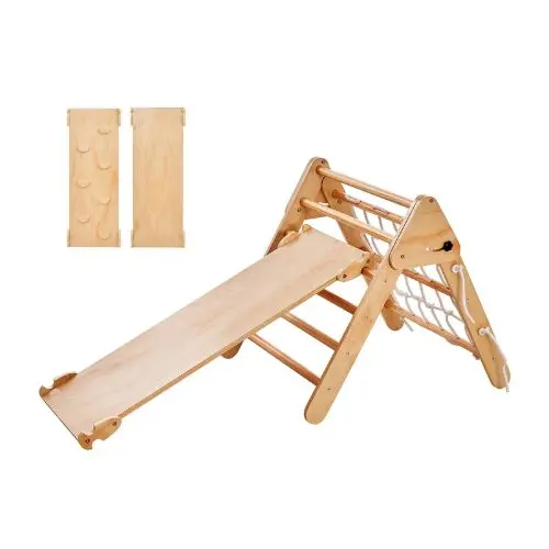 4-In-1 Pikler Triangle Set – Large Wooden Montessori Climbing Gym With Ramp For Toddlers (1–3 Years) 1