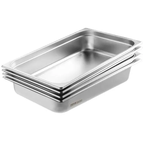 4 Inch Hotel Pans Stainless Steel Table Pan For Catering Storage Food Uct8114l-4 (Pack Of 4) 1