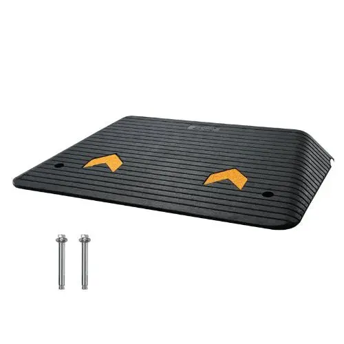 4 Inch Upgraded Rubber Threshold Ramp Natural Rubber Car Ramp With Non-Slip Textured Surface For Wheelchair And Scooter 1