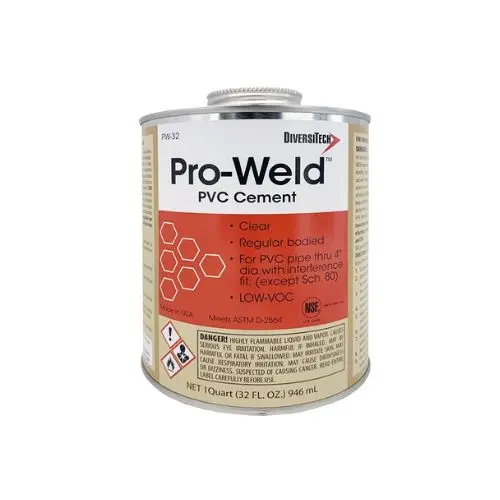 4 Oz Clear Pvc Bonding Cement With Brush Applicator Clear Pw-4 1