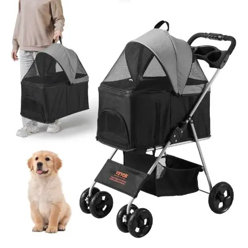 4 Wheels Dog Stroller With 35Lbs Detachable Carrier Dtc-804F 1
