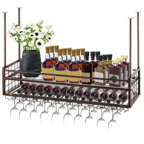 46.9 X 11.8 In Hanging Wine Glass Rack For Bar Cafe Kitchen Xr-Gy001 1
