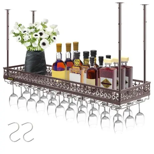 46.9 X 13 Inch Hanging Wine Glass Rack For Bar Cafe Kitchen Xr-Jbj004 1