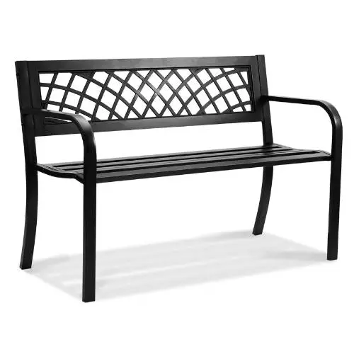 46-Inch Metal Garden Bench 480 Lbs Capacity With Backrest And Armrests – Perfect For Patios Gardens And Yards 1