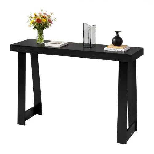 46" Modern Console Table – Narrow Sofa Table, Easy Assembly (Black) 1