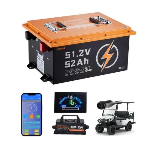48V 52Ah Lithium Golf Cart Battery With 15A Charger Lifepo4 Battery Kit Trolling Motors 1