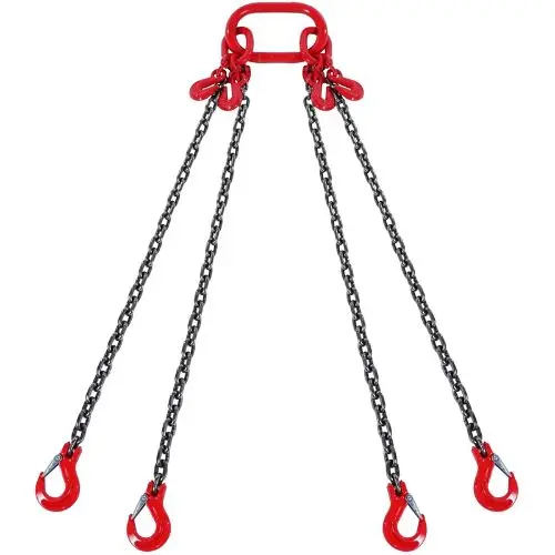 5/16 Inch Chain Sling Chains With Hooks For Engine Hoist Engine Lift Chain With 4 Leg Grab Hooks & Adjusters 1