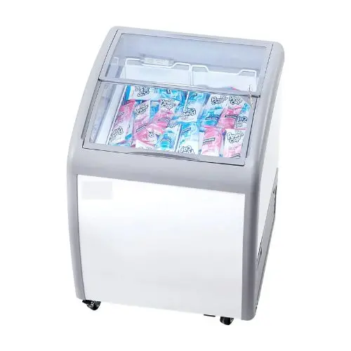 5.4 Cu.Ft Commercial Ice Cream Display Case Mobile Glass Top Deep Freezer Ri-160A 1