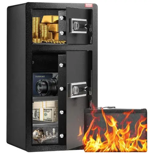 5.5 Cu.Ft Double Door Safe Box With Key Lock Password For Cash Passports Jewelry,Gold Watches And Documents 1
