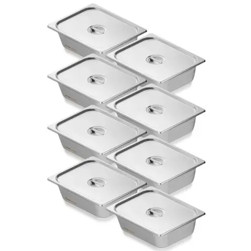 5.9 Inch Hotel Pans Stainless Steel Table Pan For Catering Storage Food Uct8159-6 (Pack Of 6) 1