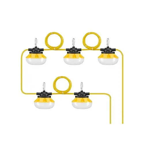 5 Head Heavy Duty 50Ft Commercial Led Construction String Work Lights 50W, 5,000 Lumens 1