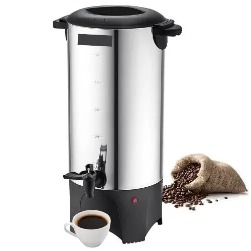 50 Cups Commercial Coffee Urn Stainless Steel Quick Brewing For Easy Cleaning Silver 1