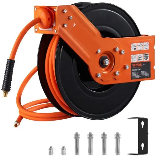 50 Ft Wall Mount Heavy Duty Retractable Air Hose Reel 5 In Lead In, Ceiling Nt-A15 1