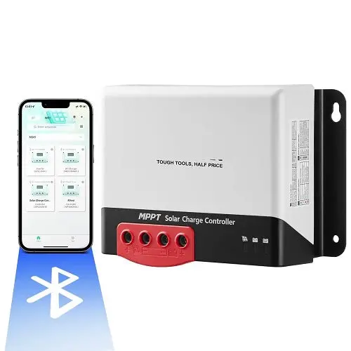 50A Mppt Solar Charge Controller 12V / 24V Auto Dc Input, Solar Panel Regulator Charger With Bluetooth Module 1