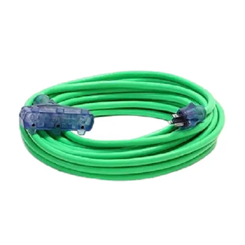 50Ft 12/3 Sjtw Cold Weather Triple Tap Extension Cord With Cgm Green 1