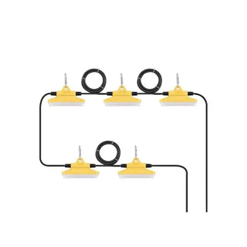 50Ft Led 5 Head Construction String Work Lights – 75W Ip65 Waterproof 7,500 Lumens For Indoor/Outdoor 1
