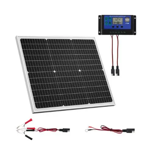 50W 12V Solar Battery Charger Maintainer, Mono Solar Panel Trickle Battery Charger With Upgraded Mppt Controller 1