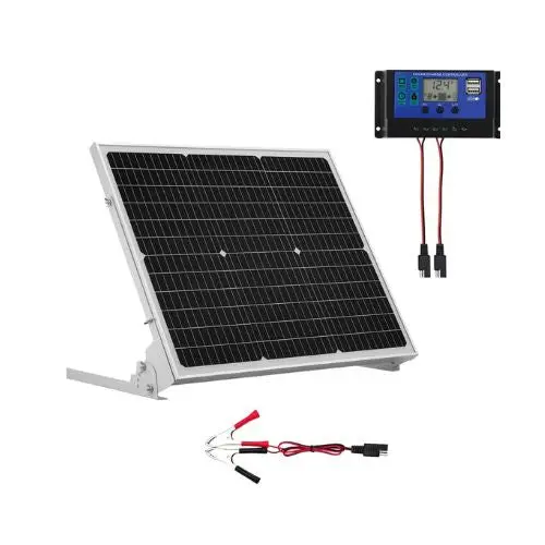 50W 12V Solar Batterytrickle Charger Maintainer Mono Solar Panel Battery Charger With Upgraded Mppt Controller 1
