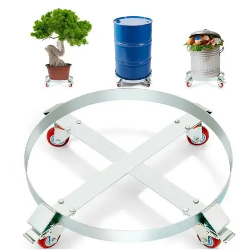 55 Gallon Heavy Duty Drum Dolly 1000Lbs Load Capacity Barrel Dolly Cart Drum Caddy Non Tipping Hand Truck Capacity Dollies With Steel Frame 4 Swivel Casters Wheel 1