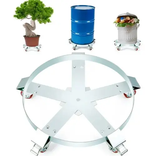 55 Gallon Heavy Duty Drum Dolly 1250Lbs Load Capacity Barrel Dolly Cart Drum Caddy Non Tipping Hand Truck Capacity Dollies With Steel Frame 5 Swivel Casters Wheel 1