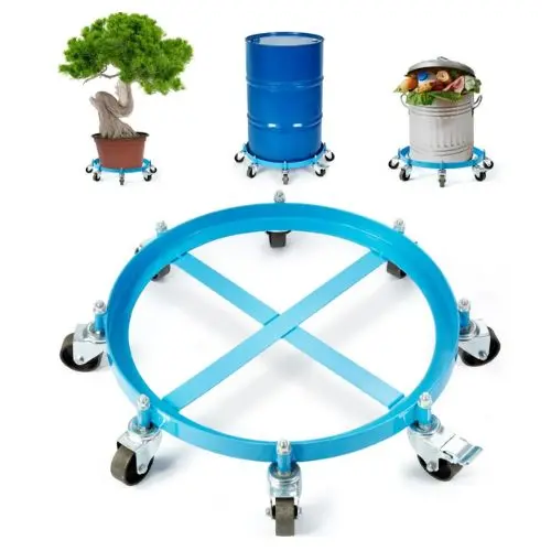 55 Gallon Heavy Duty Drum Dolly 2000Lbs Load Capacity Barrel Dolly Cart Drum Caddy Non Tipping Hand Truck Capacity Dollies With Steel Frame 8 Swivel Casters Wheel 1