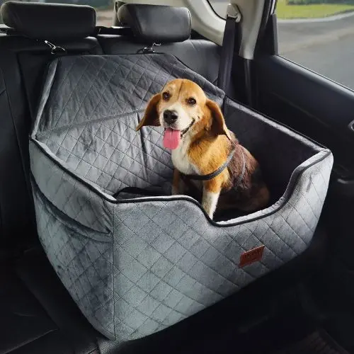 55 Lbs Dog Booster Car Seat Pet Car Seat Small Dog Up To Gray For Car Jbs-Pcs-001-Gray 1