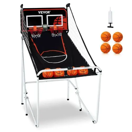 56 X 33 X 63 In Foldable 2-Player Basketball Arcade Game With Electronic Scoreboard For Kids Adults 1