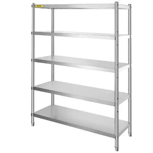 59.1 X 17.7 In Stainless Steel Shelving 5 Tier Adjustable Shelf Storage For Kitchen Vv-Ssps-5-60 1