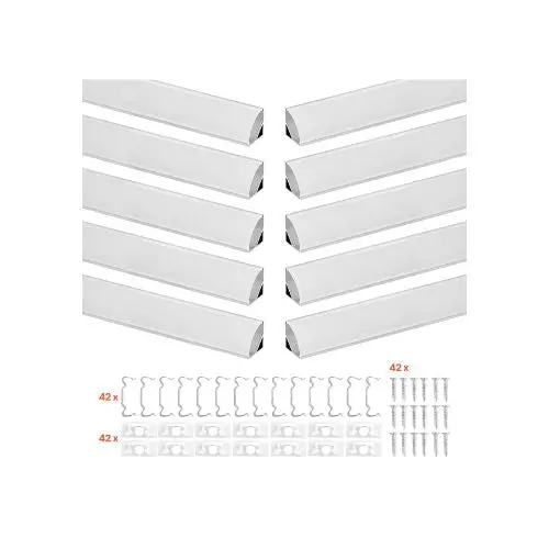 6.6 Ft Aluminum Led Profile V-Type Channel For Under Cabinet Lighting Kit 10 Pack 1