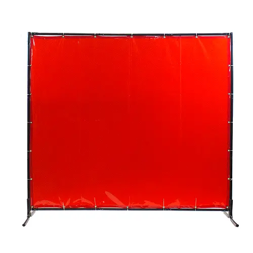 6' X 6' Vinyl Welding Protection Screen With Frame Orange 1