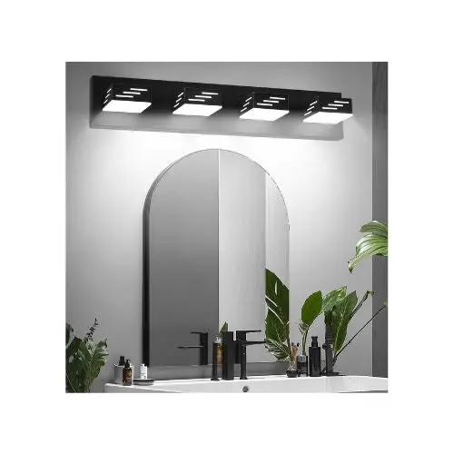 6000K Modern 4-Light Ip44 Waterproof Led Mirror Wall Mounted Lighting Fixture For Bathroom & Living Room 1
