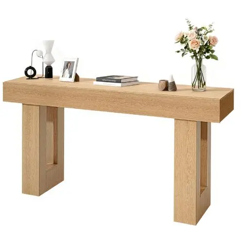 63 In Farmhouse Console Table Narrow Sofa Table In Burlywood 1