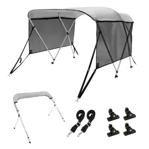 6'L X (67"-72")W X 46"H In 3 Bow Boat Bimini Tops With Aluminum Alloy Frame Waterproof 1