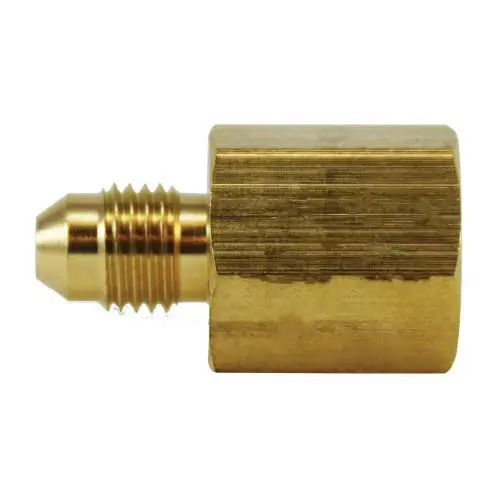 7/16 Inch Male Jic 1/8 Inch Fip 1.19 Inch Brass Straight Adapter 28957 1