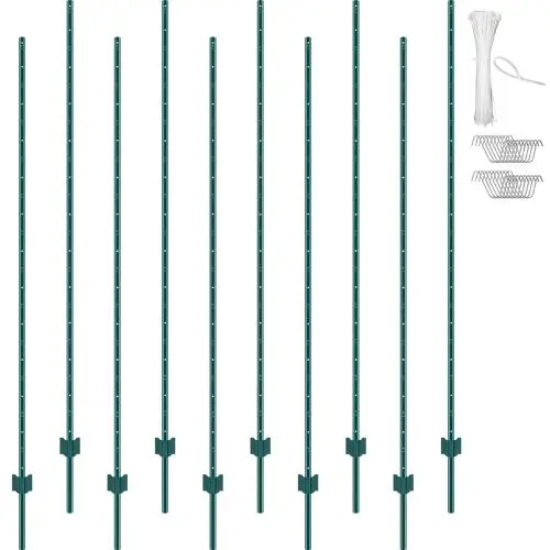 7 Ft T-Post Heavy Duty Metal Fence Post (Pack Of 10) 1