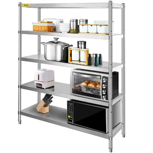 72 In Stainless Steel Shelving 5 Tier Adjustable Shelf Storage For Kitchen Vv-Sss-5-72 1