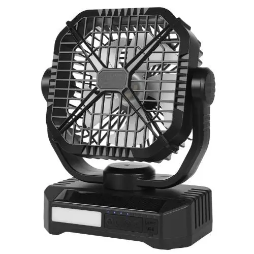 7W 8-Inch 10,400Mah Separated Solar Fan With Solar Panel, Led Lantern Ideal For Camping 1